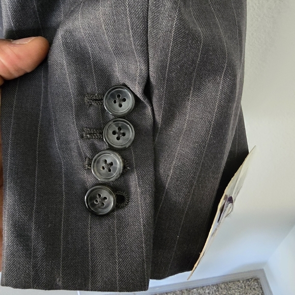 Perry Ellis Blazer Sports Coat Mens Sz 42 Striped Gray City Fit 2button New - Picture 10 of 16